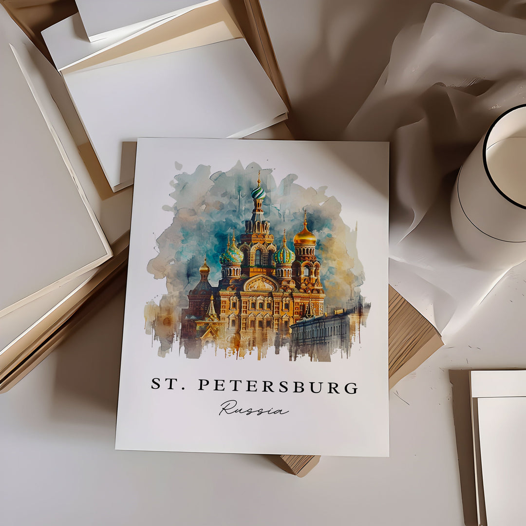 St. Petersburg Russia art - Russia, St. Petersburg print, St. Petersburg Russia gift, Birthday present, Custom Text, Perfect Gift