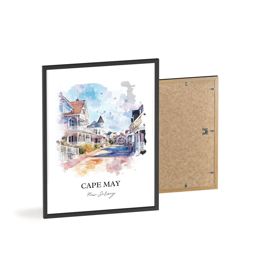 Cape May NJ Wall Art, Cape May Print, Jersey Shore Watercolor Art, Cape May Gift, Travel Print, Travel Poster, Housewarming Gift