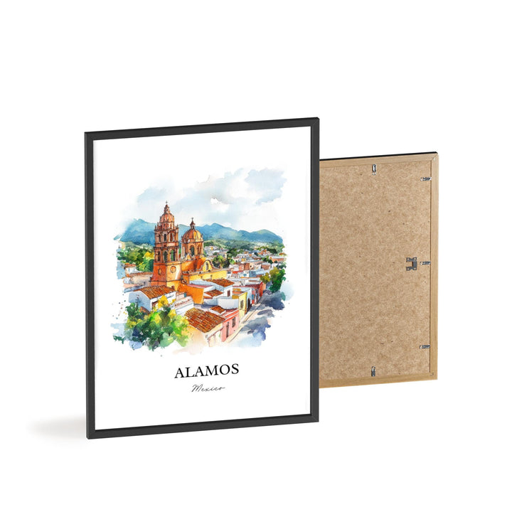 Alamos Mexico Wall Art, Alamos MX Print, Mexico Watercolor Art, Sonora Mexico Gift, Travel Print, Travel Poster, Housewarming Gift