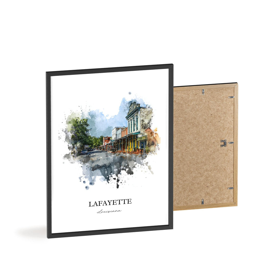 Lafayette, Louisiana – Watercolor Art Print