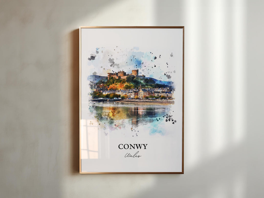 Conwy Wales Wall Art, Conwy Print, Wales Watercolor Art, Conway Wales Gift, Travel Print, Travel Poster, Housewarming Gift