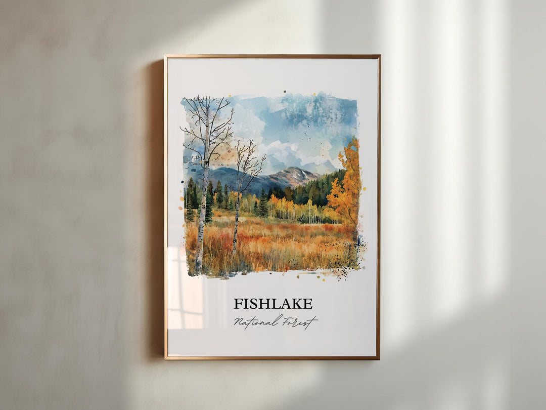 Fishlake National Forest, USA – Watercolor Art Print