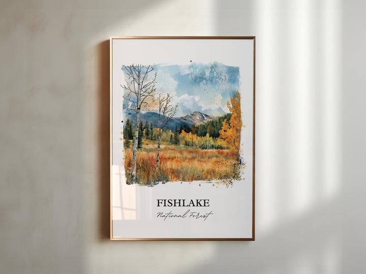 Fishlake National Forest, USA – Watercolor Art Print