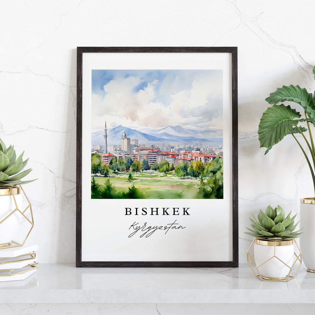 Bishkek Kyrgyzstan wall art - Kyrgyzstan, Bishkek print, Bishkek Wedding gift, Birthday present, Custom Text, Perfect Gift