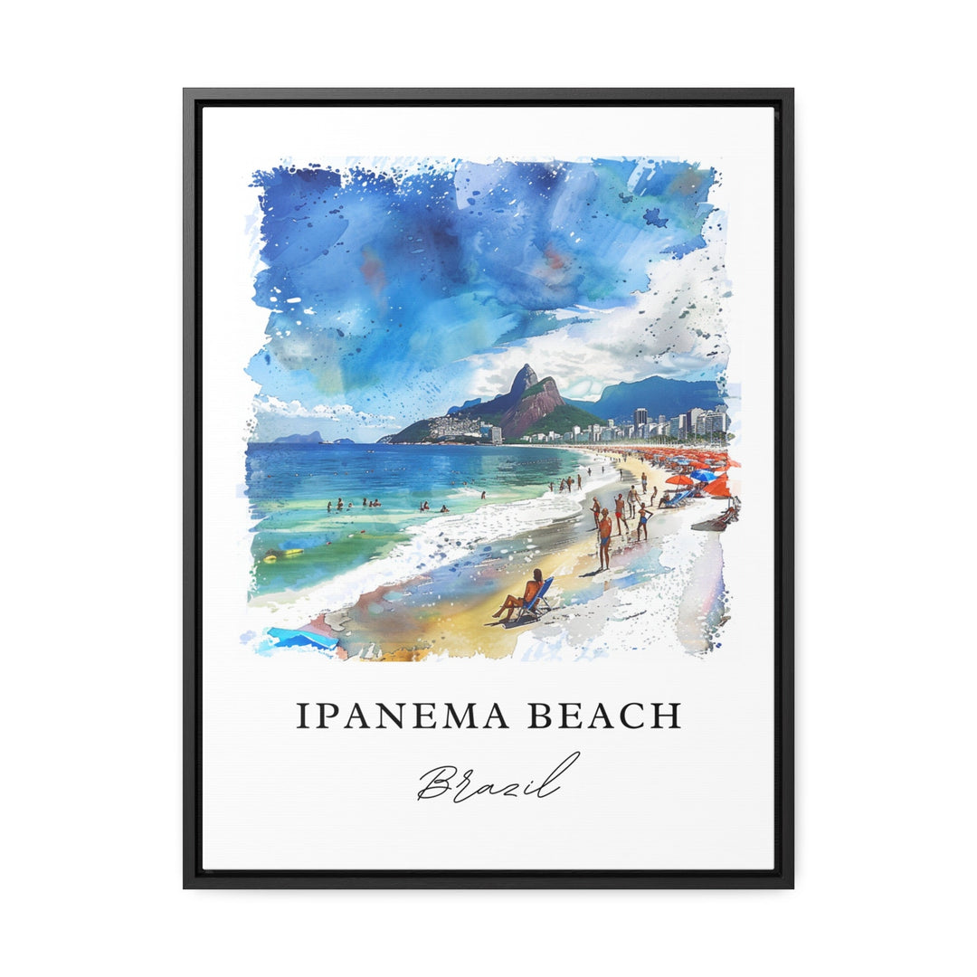 Ipanema Beach Wall Art, Ipanema Brazil Print, Rio de Janeiro Watercolor Art, Ipanema Gift,