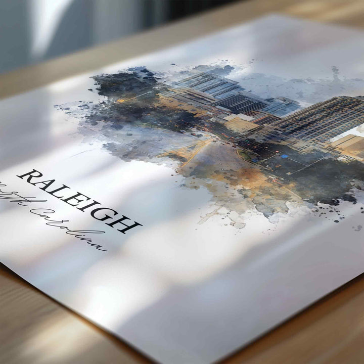 Raleigh, North Carolina – Watercolor Art Print