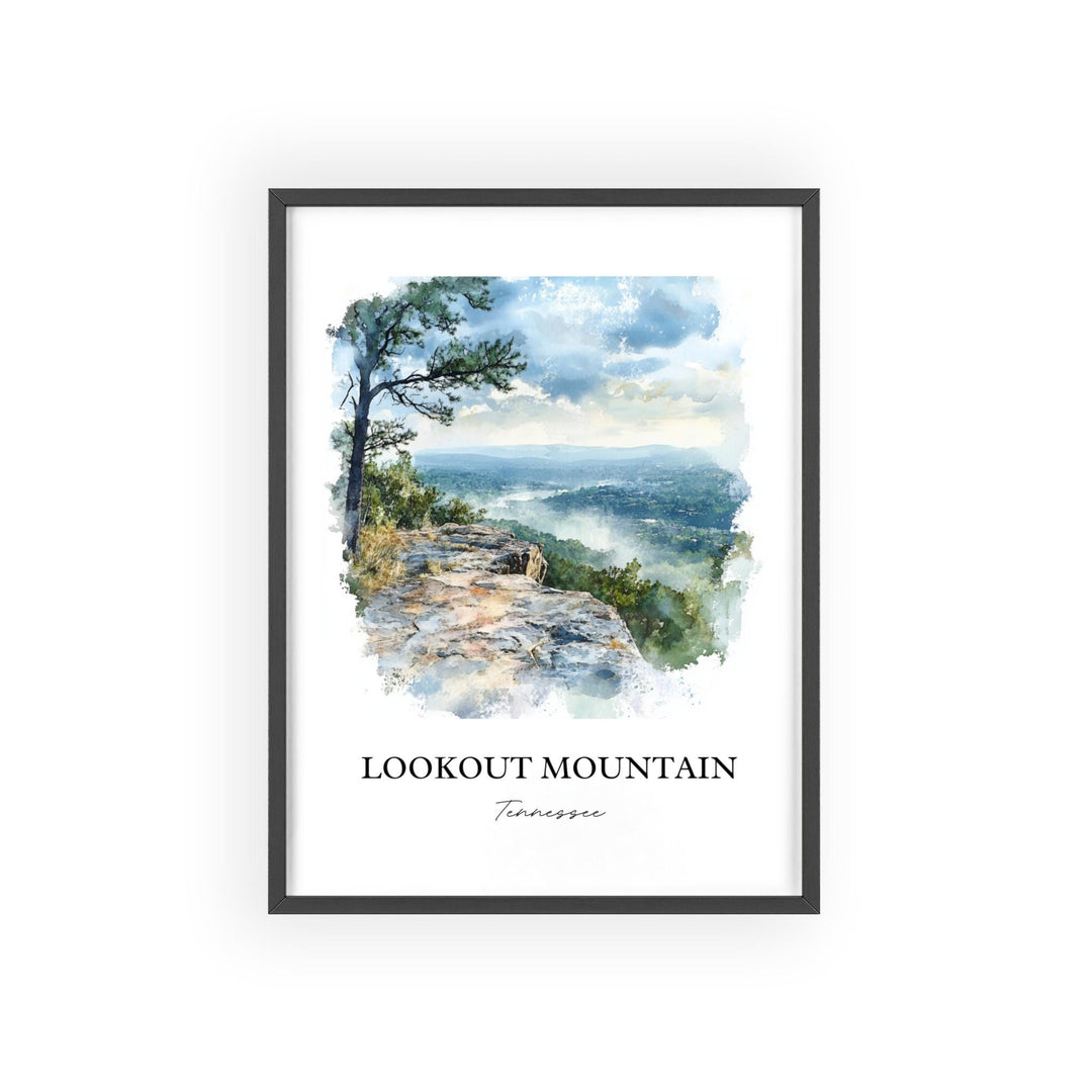 Lookout Mountain Wall Art, Ruby Falls Print, Tennessee Watercolor Art, Lookout Mountain Gift, Travel Print, Travel Poster, Housewarming Gift