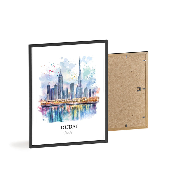 Dubai Wall Art, Dubai Skyline Print, Dubai Watercolor Art, United Arab Emirates Gift, Travel Print, Travel Poster, Housewarming Gift