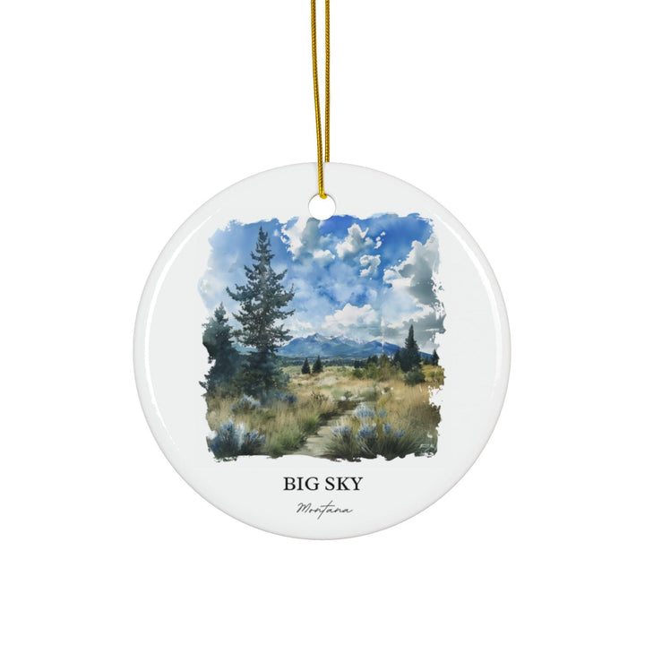 Big Sky Montana Ornament: Unique Big Sky MT Souvenir, Big Sky Xmas Decor, and Authentic Montana Gift