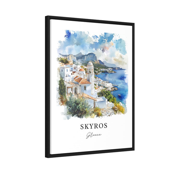 Skyros Wall Art, Skyros Greece Print, Skyros Watercolor Art, Sporades Islands Gift, Travel Print, Travel Poster, Housewarming Gift