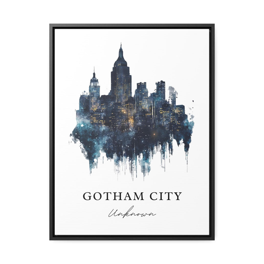 Gotham City Travel Print, Gotham City Poster Wall Art, New York-Inspired Fictional Decor, Gotham City Wall Art