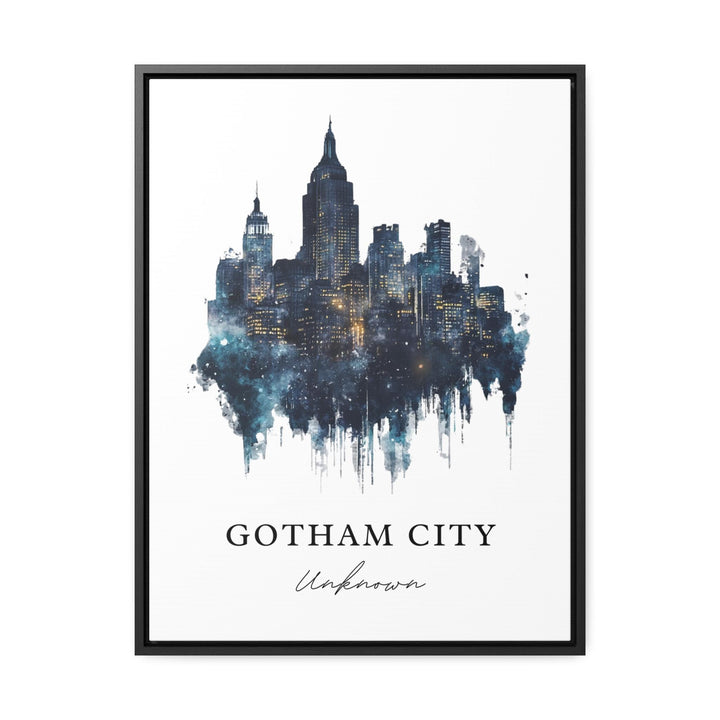 Gotham City Travel Print, Gotham City Poster Wall Art, New York-Inspired Fictional Decor, Gotham City Wall Art