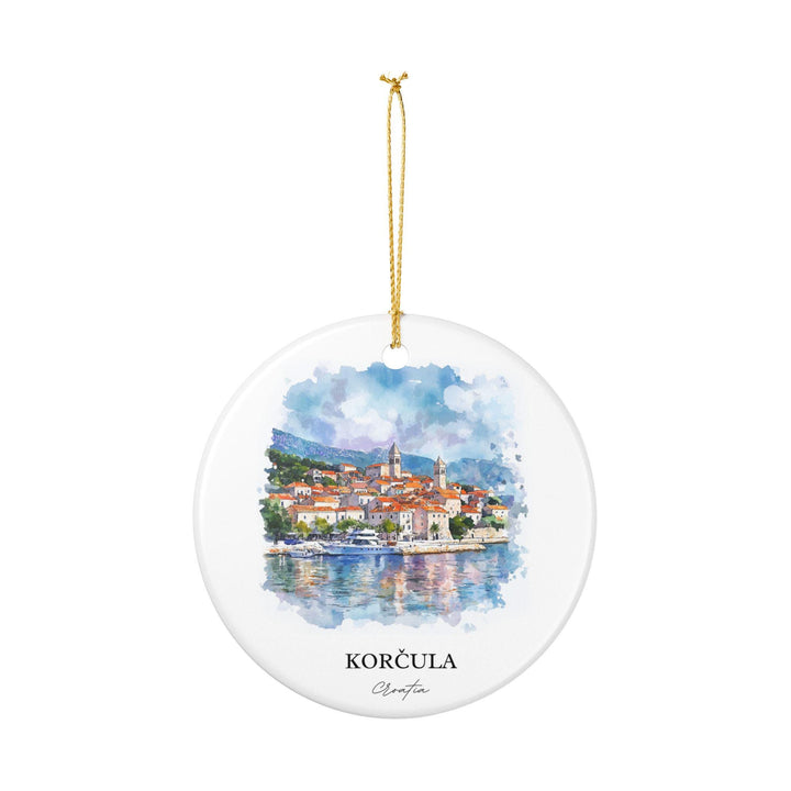 Korcula, Croatia Ornament: Unique Korcula Souvenir, Korcula Croatia Xmas Decor, and Authentic Croatia Gift
