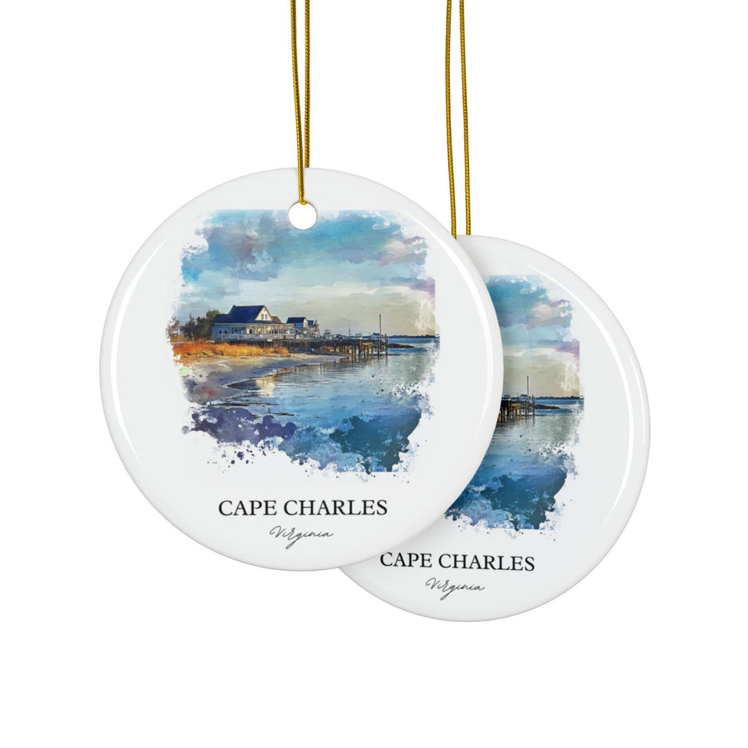 Cape Charles VA Ornament: Unique Cape Charles Virginia Souvenir, Cape Charles Xmas Decor, and Authentic Cape Charles Gift