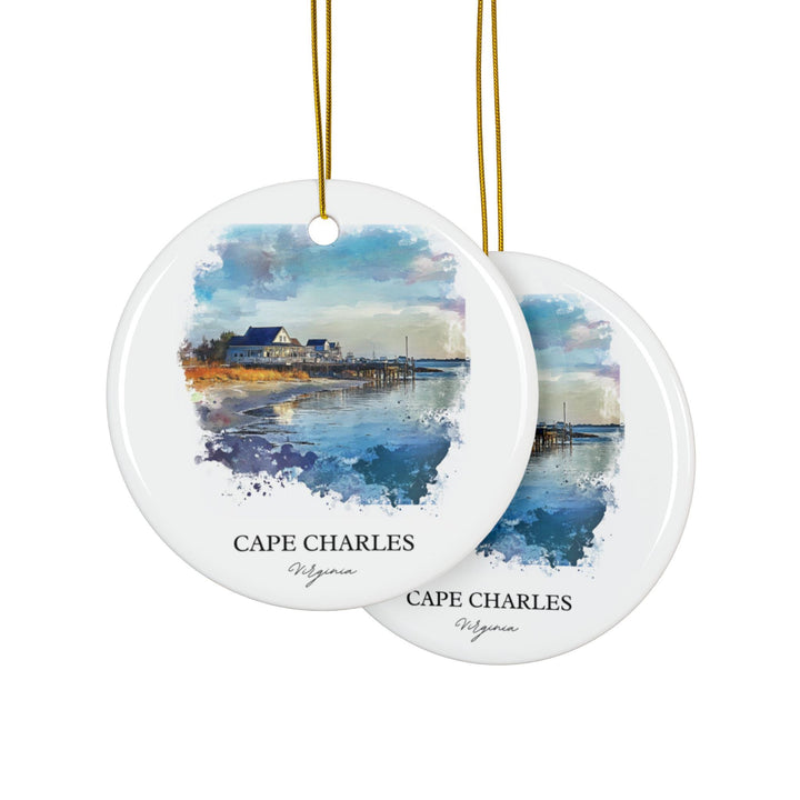 Cape Charles VA Ornament: Unique Cape Charles Virginia Souvenir, Cape Charles Xmas Decor, and Authentic Cape Charles Gift