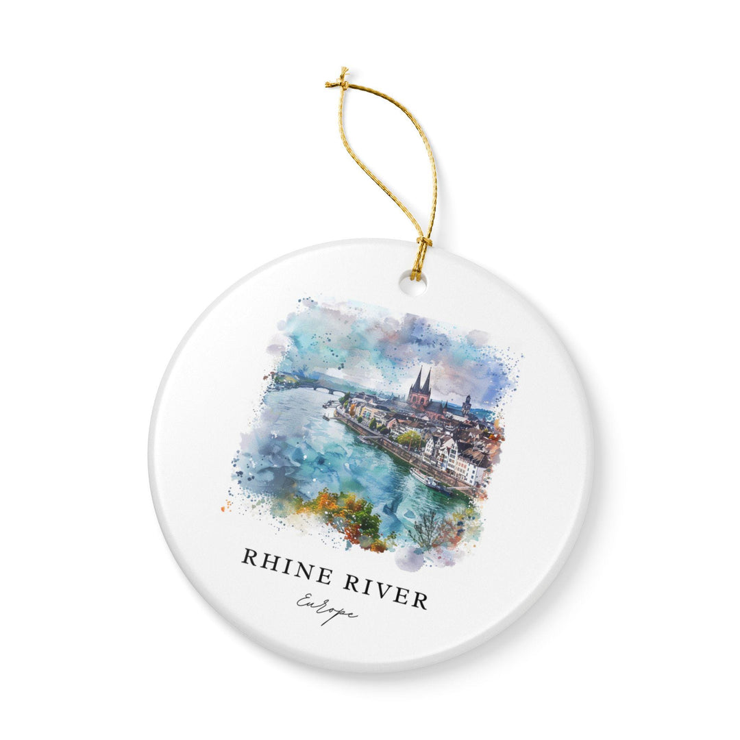 Rhine River Ornament: Unique Rhine River Souvenir, Rhine River Cruise Decor, and Authentic Rhine River Gift