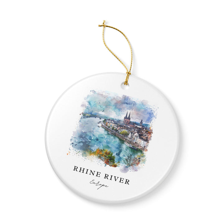 Rhine River Ornament: Unique Rhine River Souvenir, Rhine River Cruise Decor, and Authentic Rhine River Gift