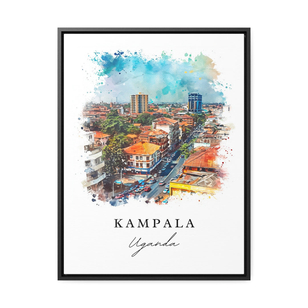 Kampala watercolor travel art - Uganada, Kampala print, Wedding gift, Birthday present, Custom Text, Perfect Gift