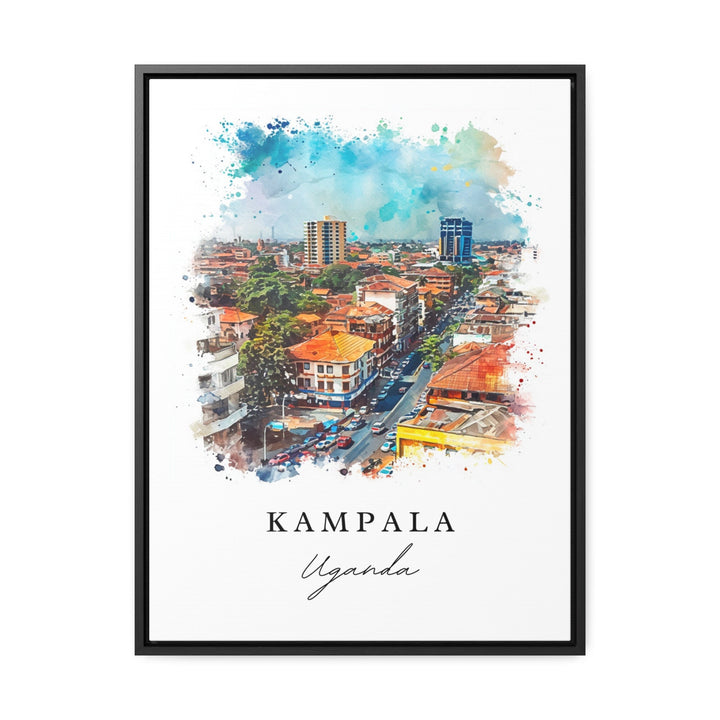 Kampala watercolor travel art - Uganada, Kampala print, Wedding gift, Birthday present, Custom Text, Perfect Gift
