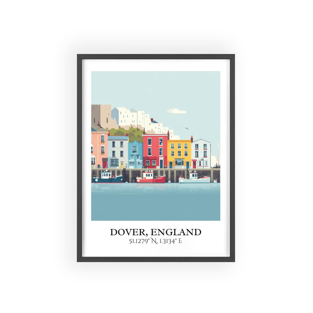 Dover England Art, UK Retro Travel Art, Dover UK Home Decor, Dover England Gift, England Travel Art, Travel Prints, Housewarming Gift