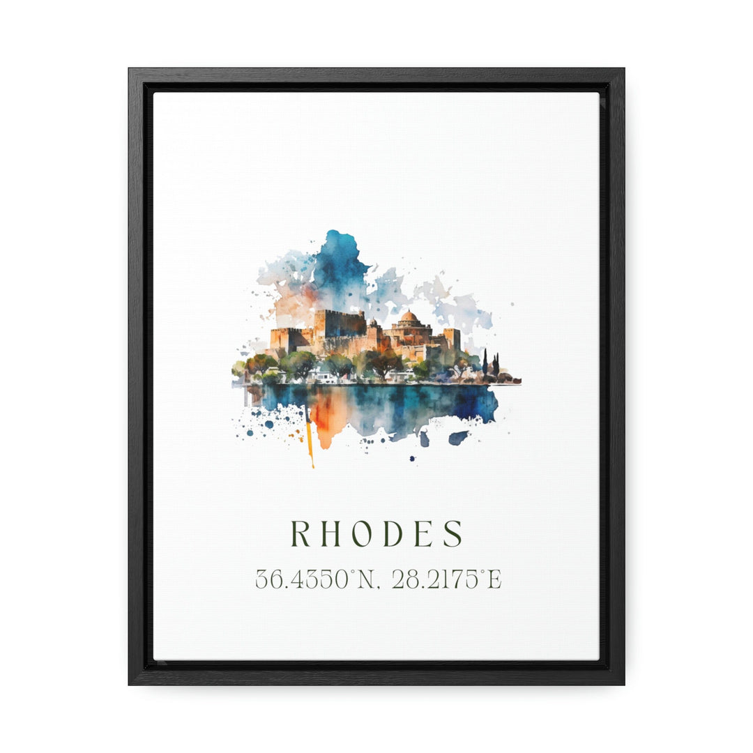 Rhodes Greece wall art - Greece, Rhodes poster, Rhodes Wedding gift, Birthday present, Custom Text, Personalised Gift