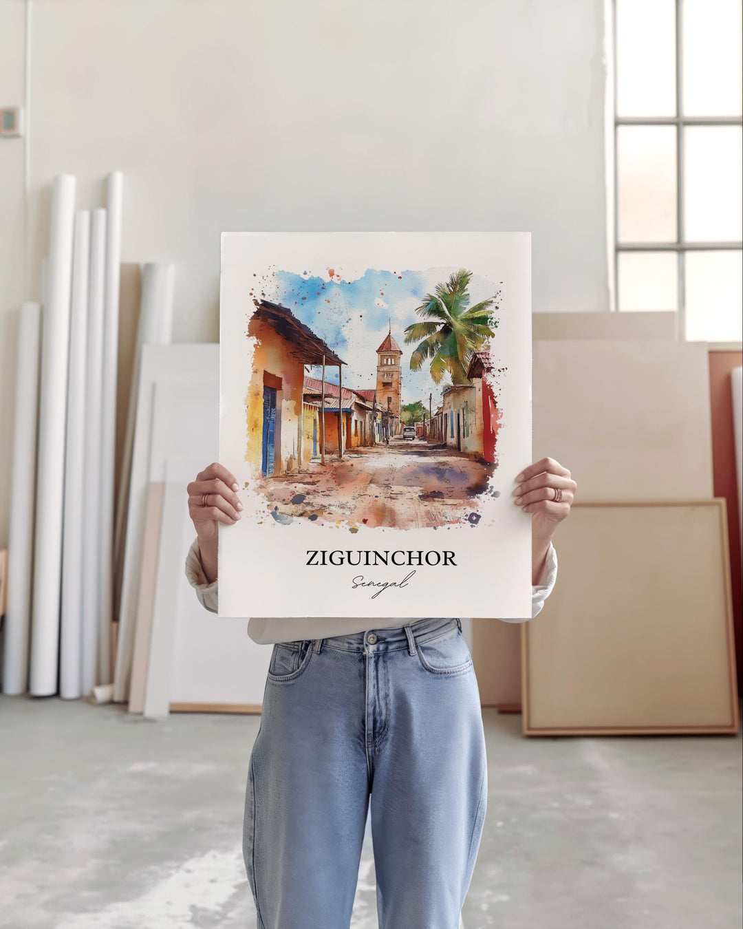 Ziguinchor, Senegal – Watercolor Art Print