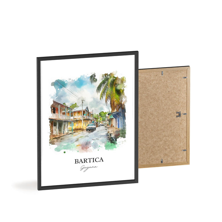 Bartica Wall Art, Bartica Guyana Print, Guyana Watercolor Art, Guyana Gift, Travel Print, Travel Poster, Housewarming Gift