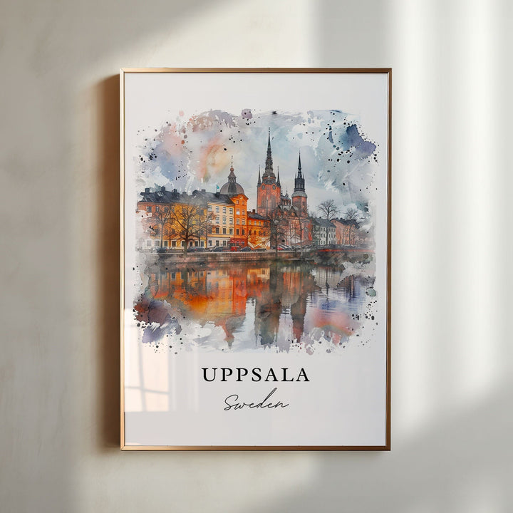 Uppsala Sweden Wall Art, Sweden Print, Uppsala Wall Art, Stockholm Gift, Travel Print, Travel Poster, Travel Gift, Housewarming Gift