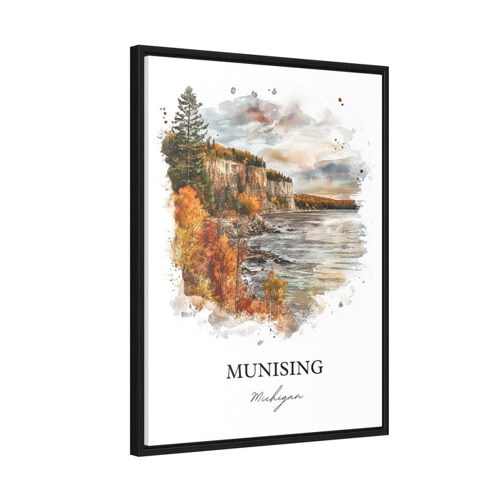 Munising MI Wall Art, Munising MI Print, Wagner Falls Watercolor Art, Munising Michigan Gift, Travel Print, Travel Poster, Housewarming Gift