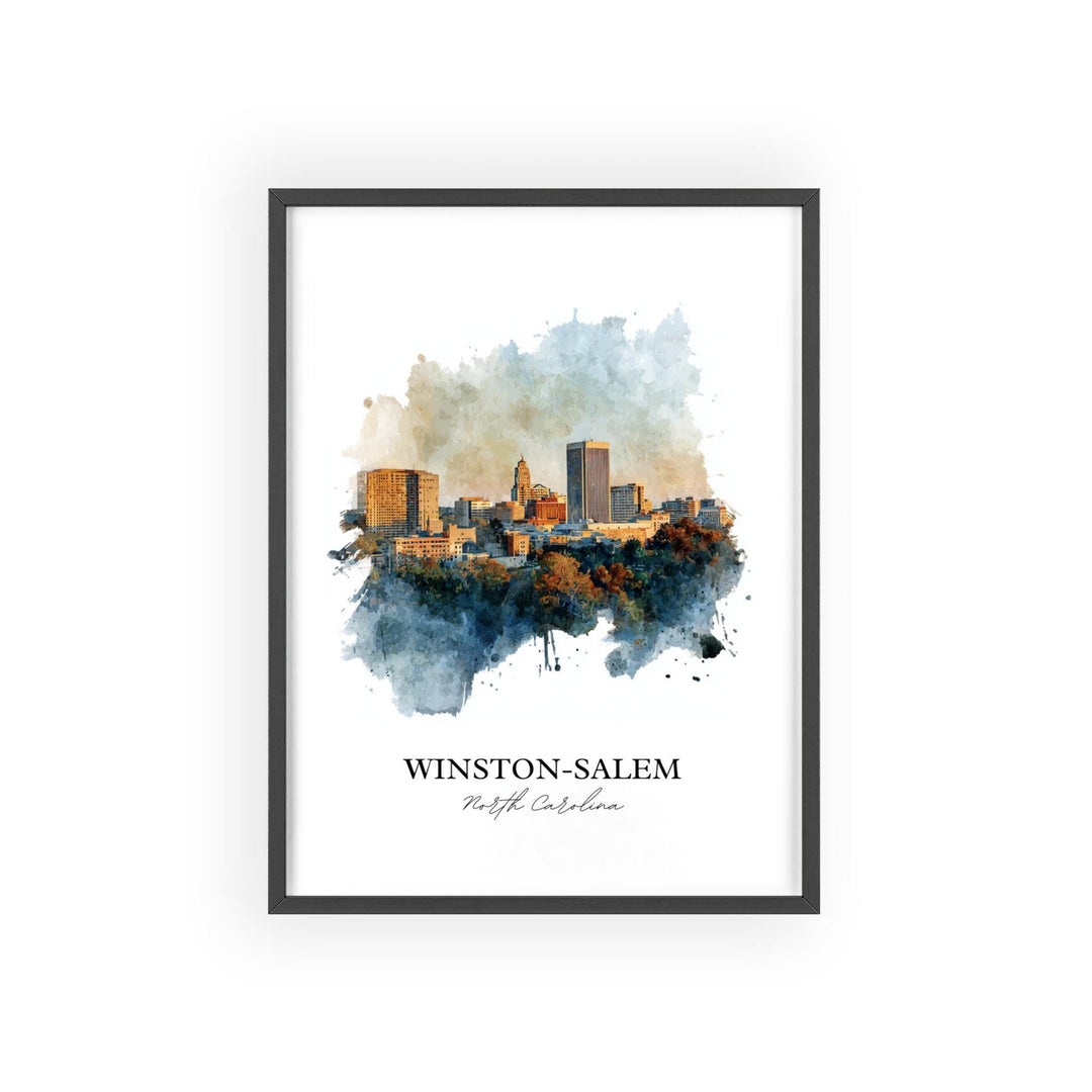 Winston-Salem, North Carolina – Watercolor Art Print