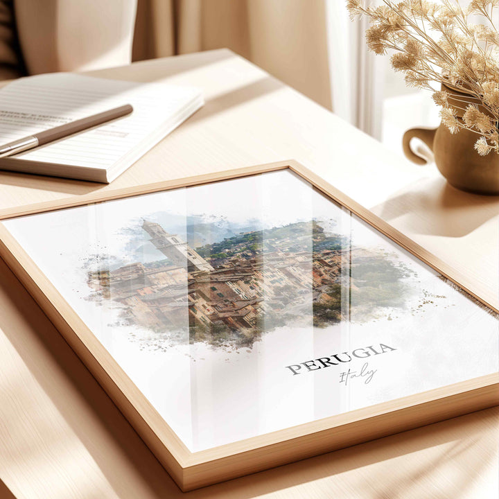 Perugia, Italy – Watercolor Art Print
