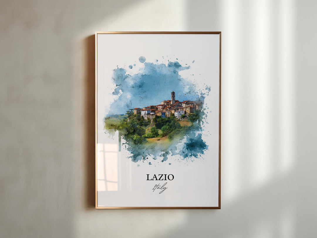Lazio Italy Wall Art, Lazio Italy Print, Lazio Watercolor Art, Italy Gift, Lazio Italy Travel Print, Travel Poster, Housewarming Gift