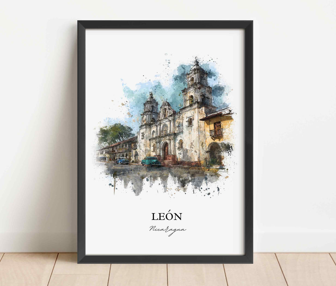 León, Nicaragua – Watercolor Art Print