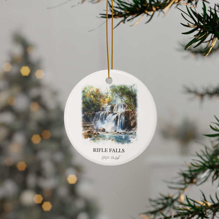 Rifle Falls Ornament: Unique Rifle Falls Souvenir, Rifle Falls State Park Xmas Decor, and Authentic Rifle Falls Gift