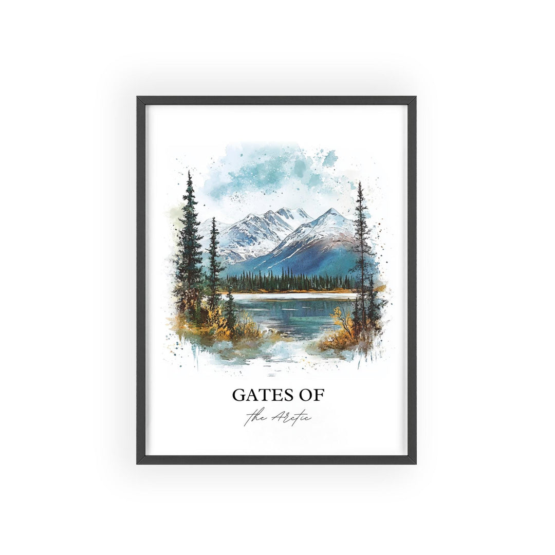 Gates of the Arctic Wall Art, Alaska Print, Alaska Watercolor Art, Gates of the Arctic Gift, Travel Print, Travel Poster, Housewarming Gift