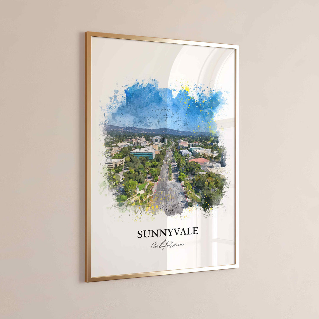 Sunnyvale, California – Watercolor Art Print