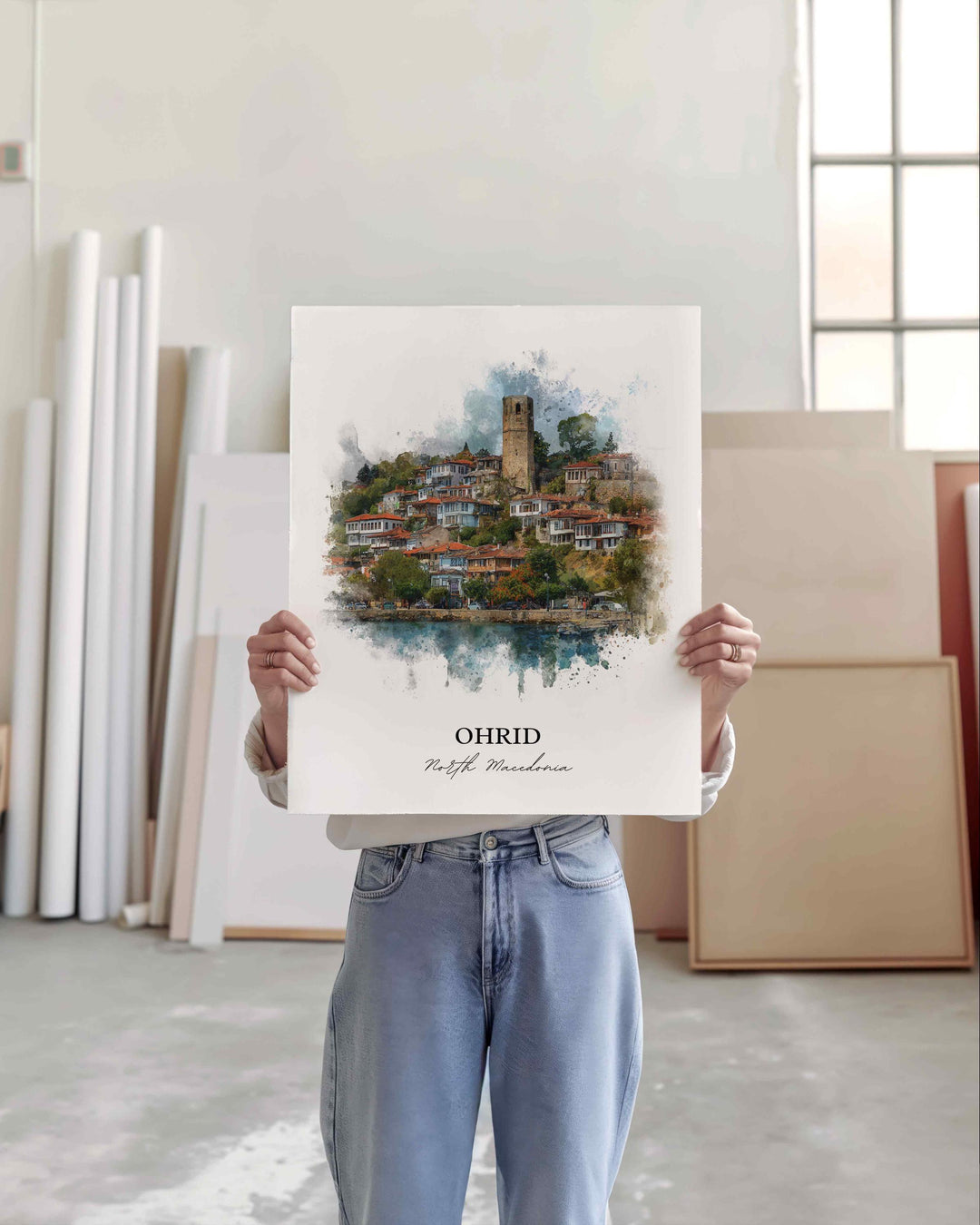 Ohrid, North Macedonia – Watercolor Art Print