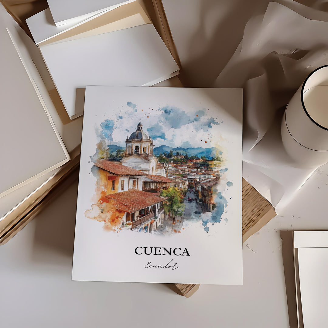 Cuenca, Ecuador – Watercolor Art Print