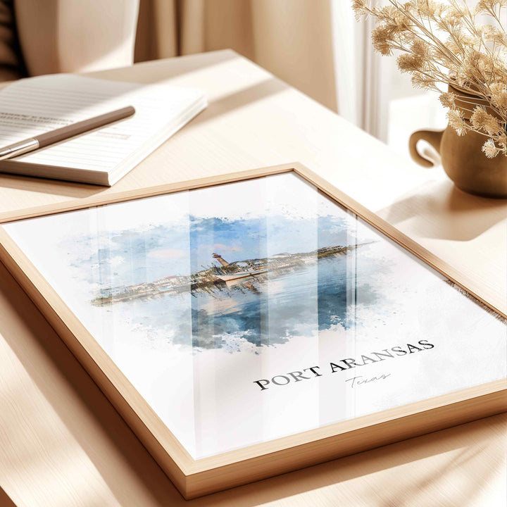 Port Aransas, Texas – Watercolor Art Print