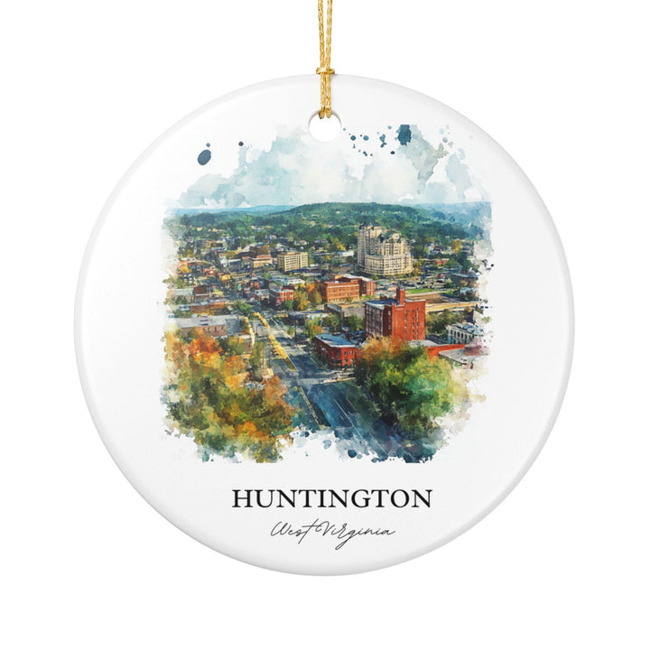 Huntington WV Ornament: Unique Huntington WV Souvenir, West Virginia Xmas Decor, and Authentic Huntington WV Gift
