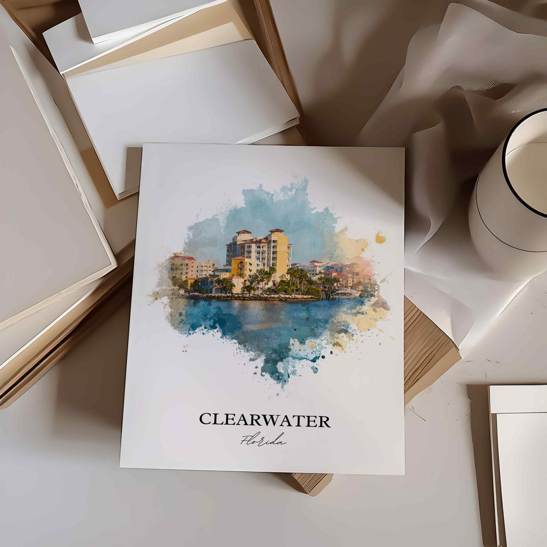 Clearwater, Florida – Watercolor Art Print