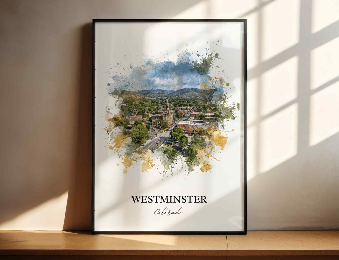 Westminster CO Wall Art, Colorado Print, Colorado Watercolor Art, Westminster CO Gift, Travel Print, Travel Poster, Housewarming Gift