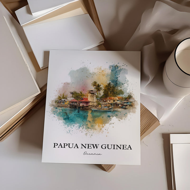 Papua New Guinea Wall Art, New Guinea Print, Pacific Islands Artwork, Papua New Guinea Gift, Travel Print, Travel Poster, Housewarming Gift