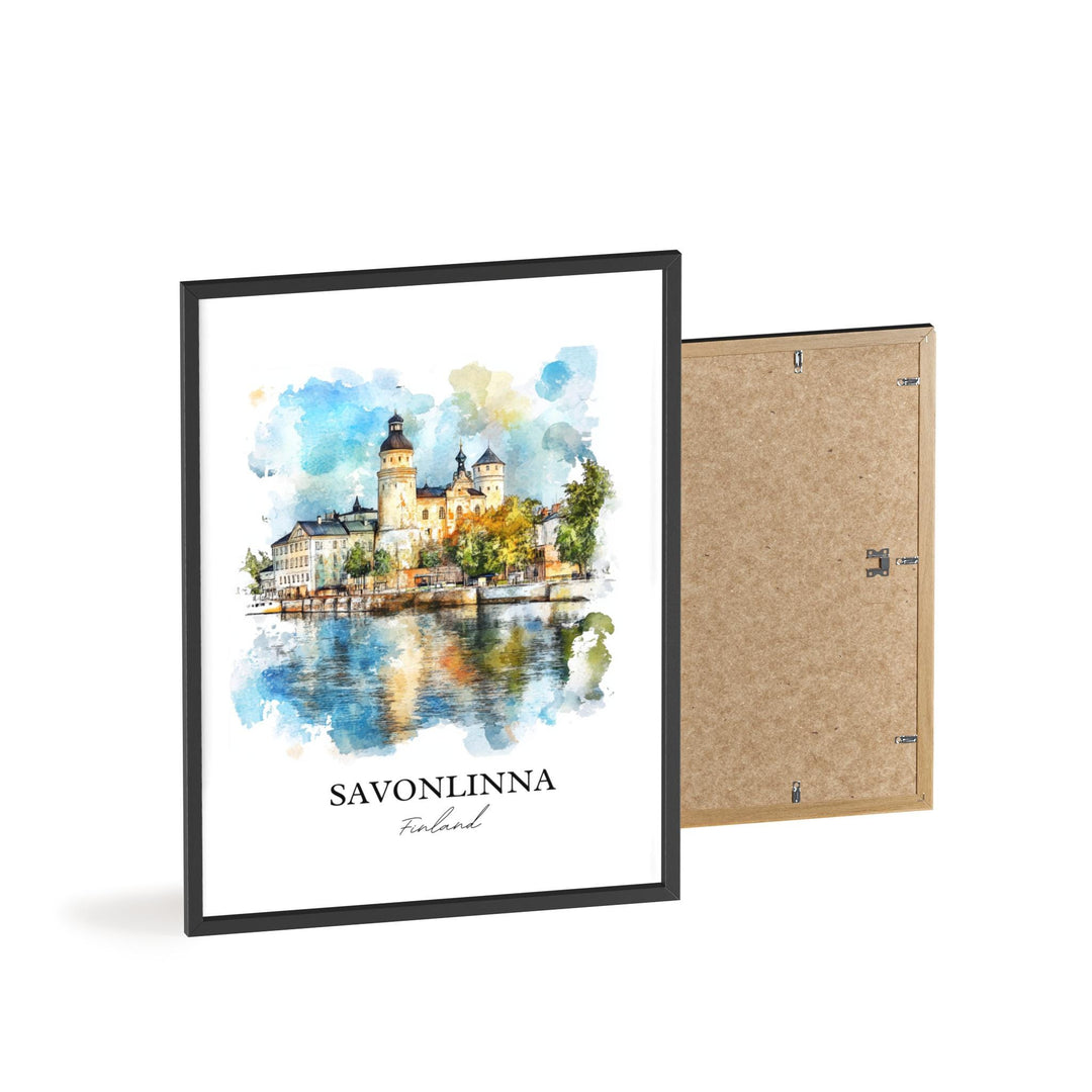 Savonlinna Wall Art, Finnish Lakeland Print, Finland Watercolor Art, Savonlinna Gift, Travel Print, Travel Poster, Housewarming Gift