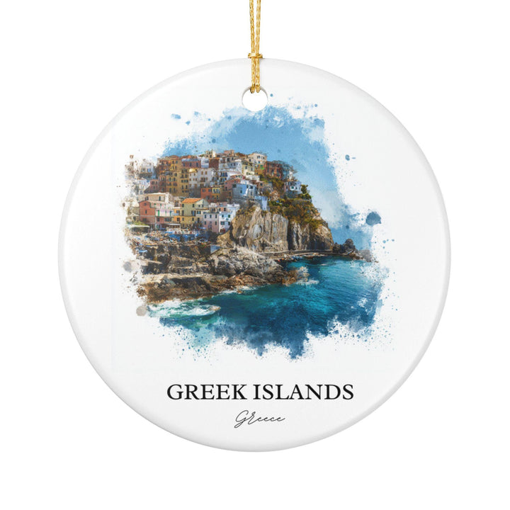 Greek Islands Ornament: Unique Greece Souvenir, Greek Islands Xmas Decor, and Authentic Greek Islands Gift