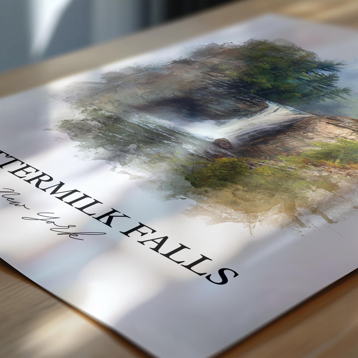 Buttermilk Falls Wall Art, Ithaca NY Print, Tompkins County Artwork, Buttermilk Falls Gift, Travel Print, Travel Poster, Housewarming Gift
