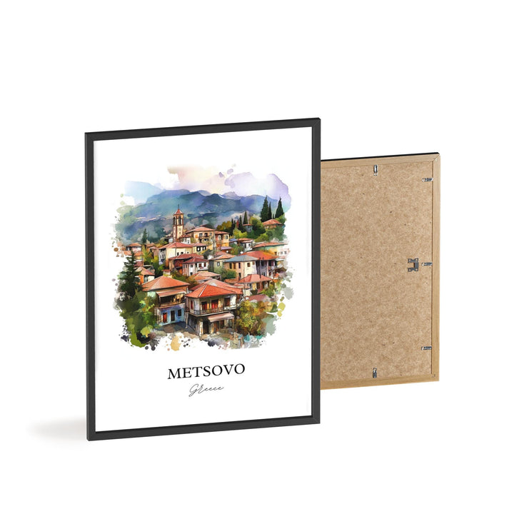 Metsovo Wall Art, Epirus Print, Greece Watercolor Art, Metsovo Greece Gift, Travel Print, Travel Poster, Housewarming Gift