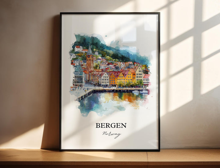 Bergen, Norway – Watercolor Art Print