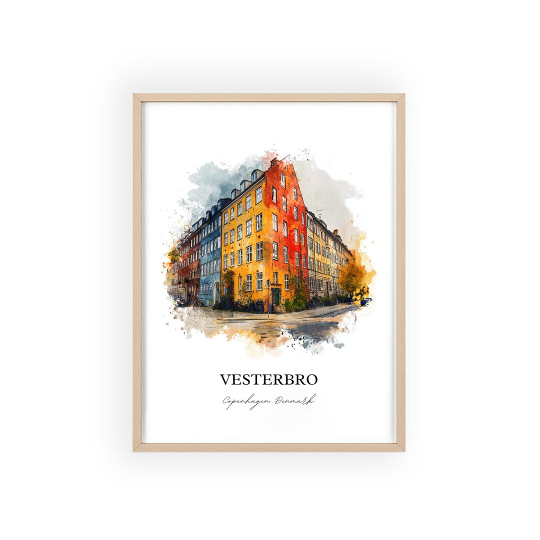 Vesterbro, Denmark – Watercolor Art Print
