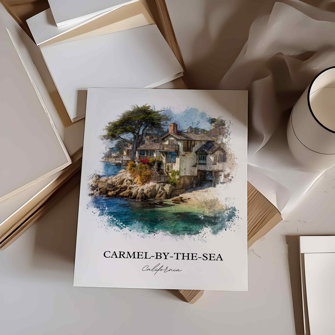 Carmel-by-the-Sea, California – Watercolor Art Print